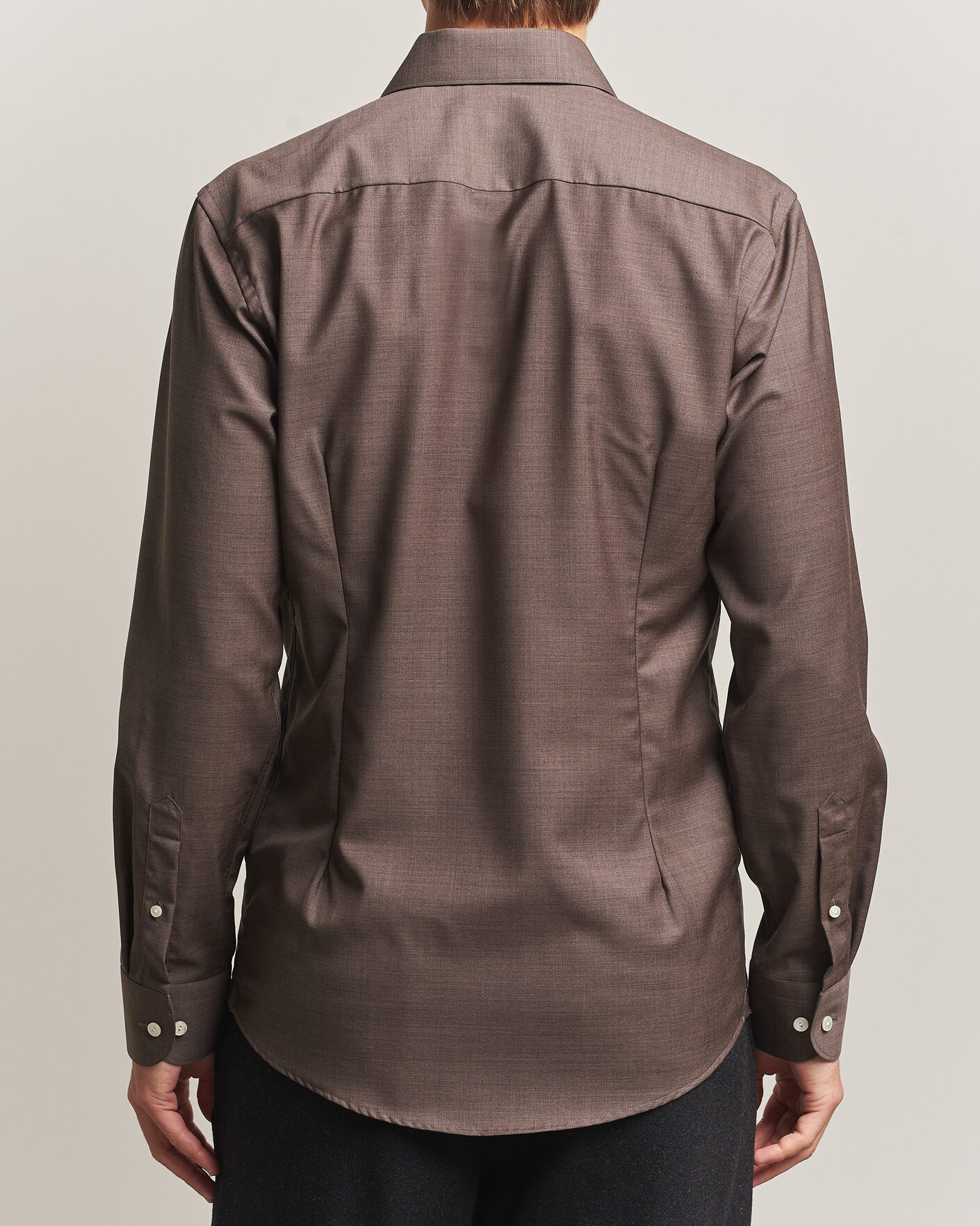 Mies | Kauluspaidat | Eton | Slim Fit Merino Shirt Brown