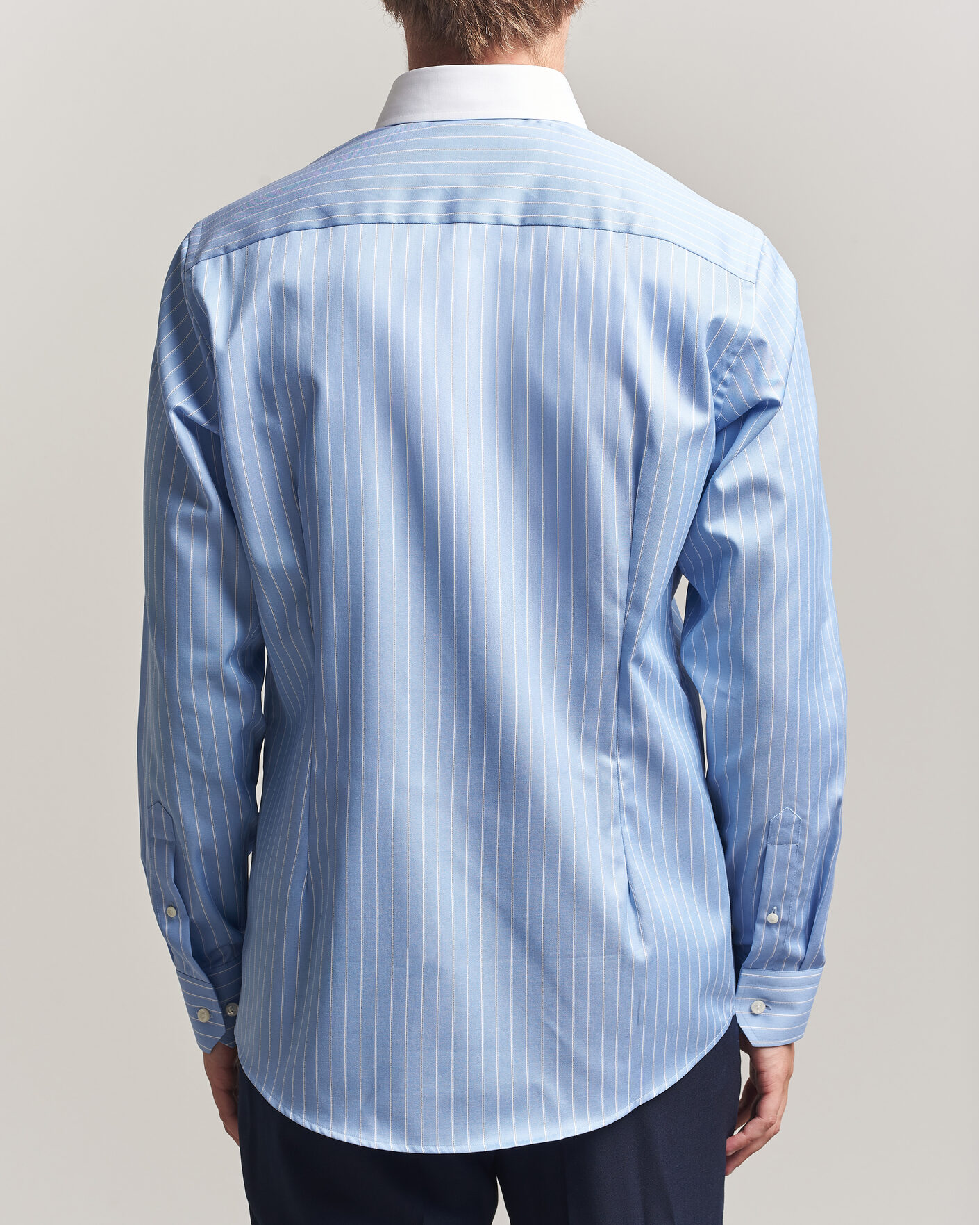 Mies | Kauluspaidat | Eton | Slim Fit Signature Twill Striped Shirt Mid Blue