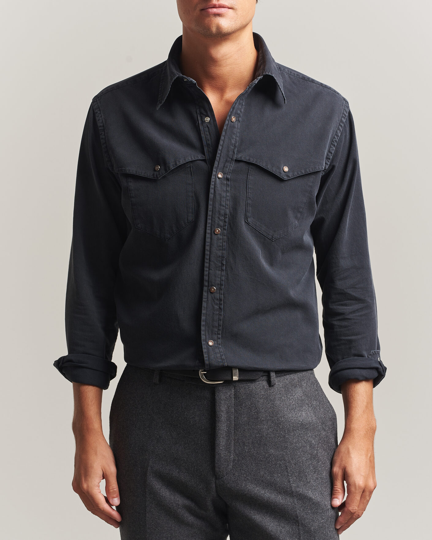 Mies | Kauluspaidat | Eton | Indigo Western Shirt Black