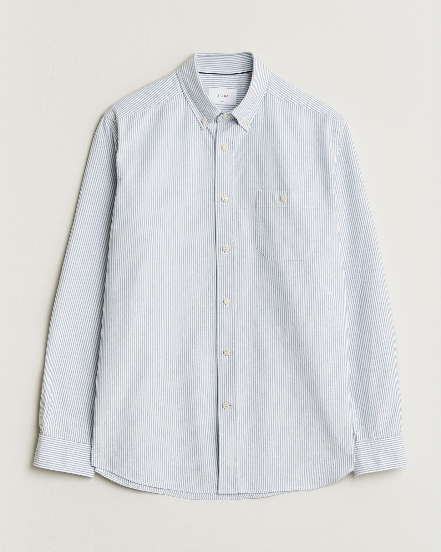 Mies | Kauluspaidat | Eton | Regular Fit Ivy Oxford Striped Shirt Mid Blue