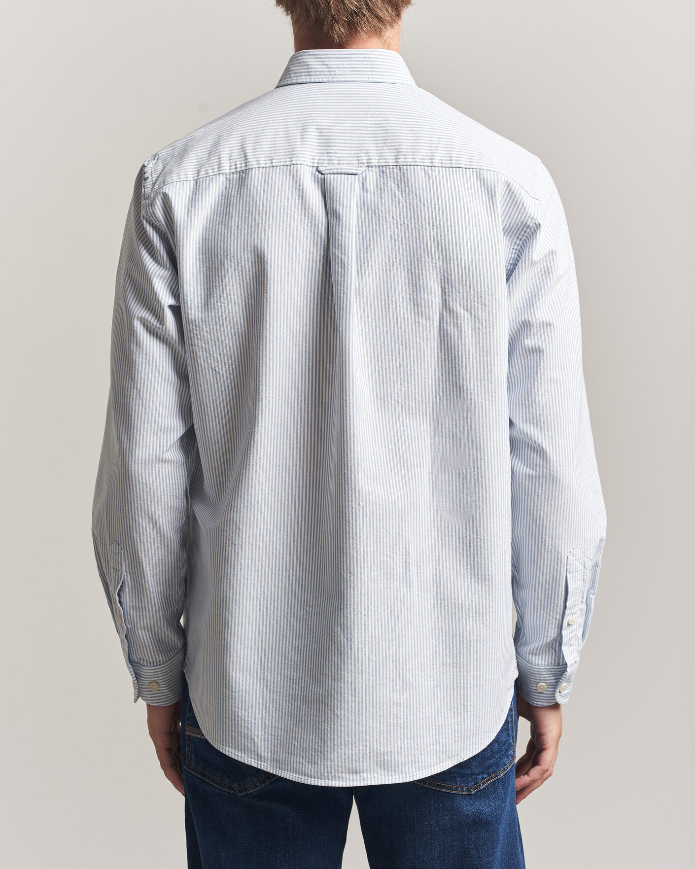 Mies | Kauluspaidat | Eton | Regular Fit Ivy Oxford Striped Shirt Mid Blue