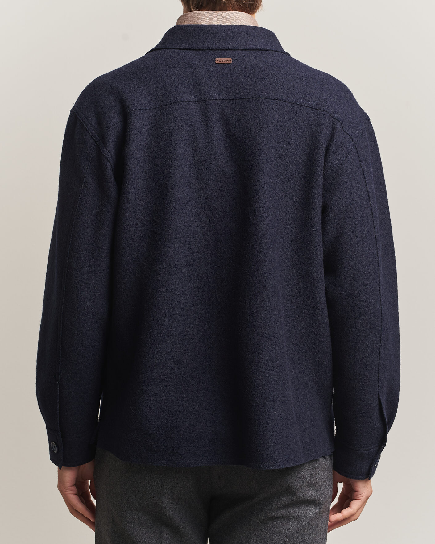 Mies | Takit | Eton | Boiled Wool Shirt Jacket Navy Blue