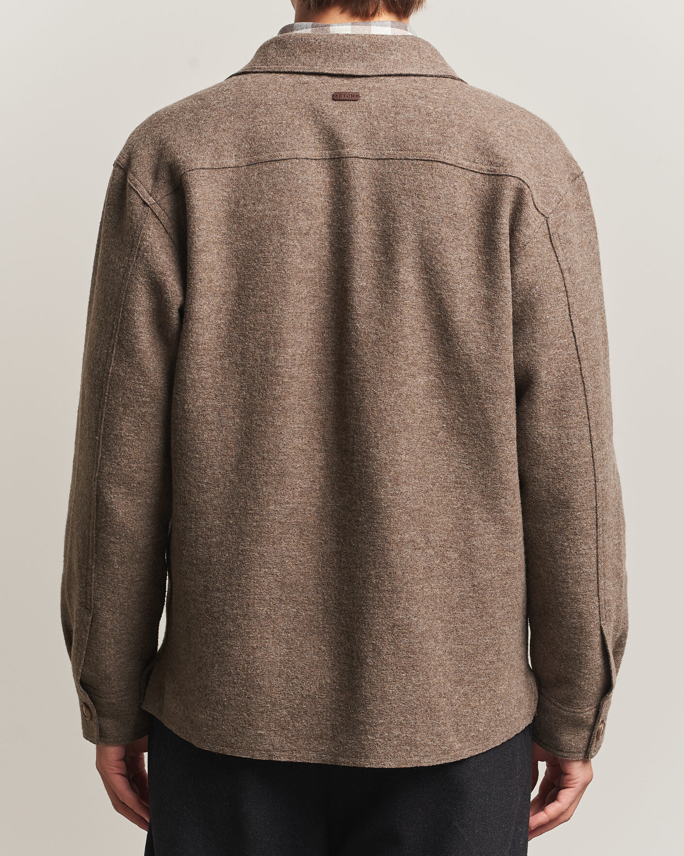 Mies | Takit | Eton | Boiled Wool Shirt Jacket Brown