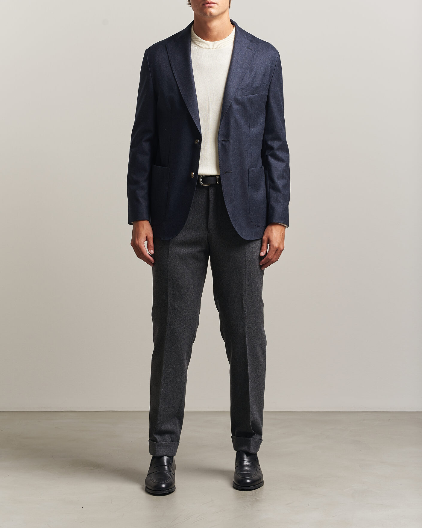Mies | Pikkutakit | Eton | Wool Flannel Soft Jacket Navy Blue