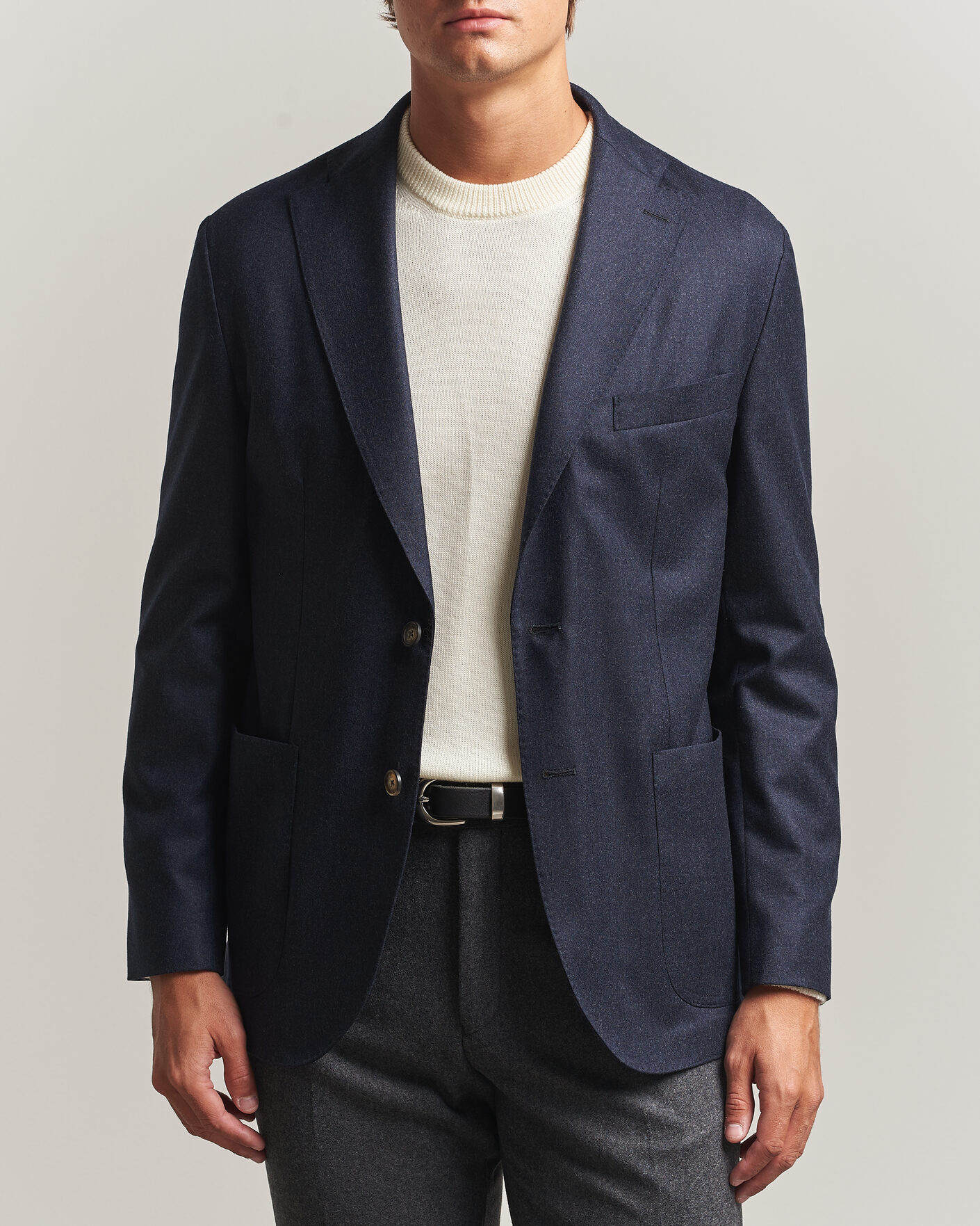 Mies | Pikkutakit | Eton | Wool Flannel Soft Jacket Navy Blue