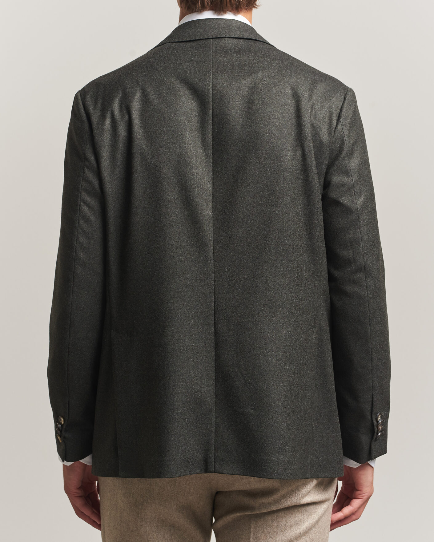 Mies | Pikkutakit | Eton | Wool Flannel Soft Jacket Dark Green