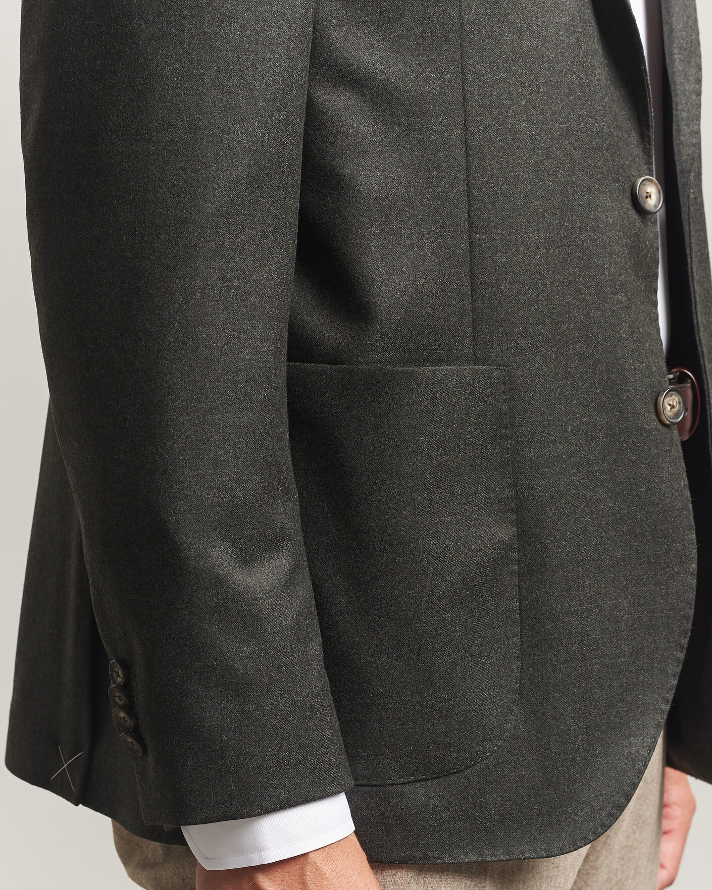 Mies | Pikkutakit | Eton | Wool Flannel Soft Jacket Dark Green