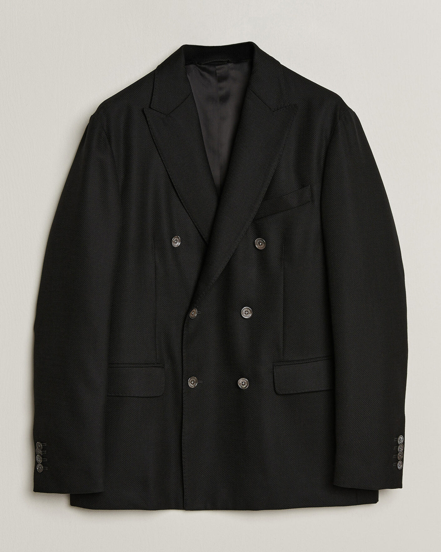 Mies | Pikkutakit | Eton | Double Breasted Hopsack Soft jacket Black