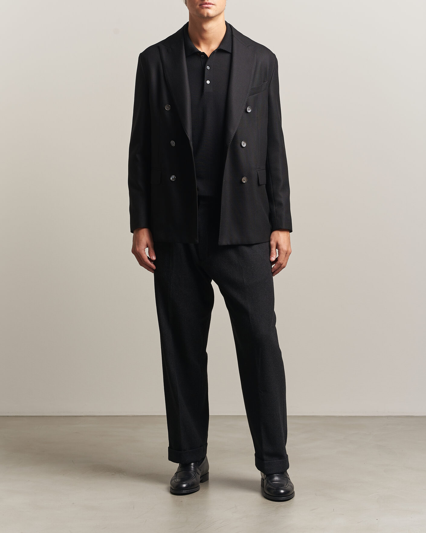 Mies | Pikkutakit | Eton | Double Breasted Hopsack Soft jacket Black