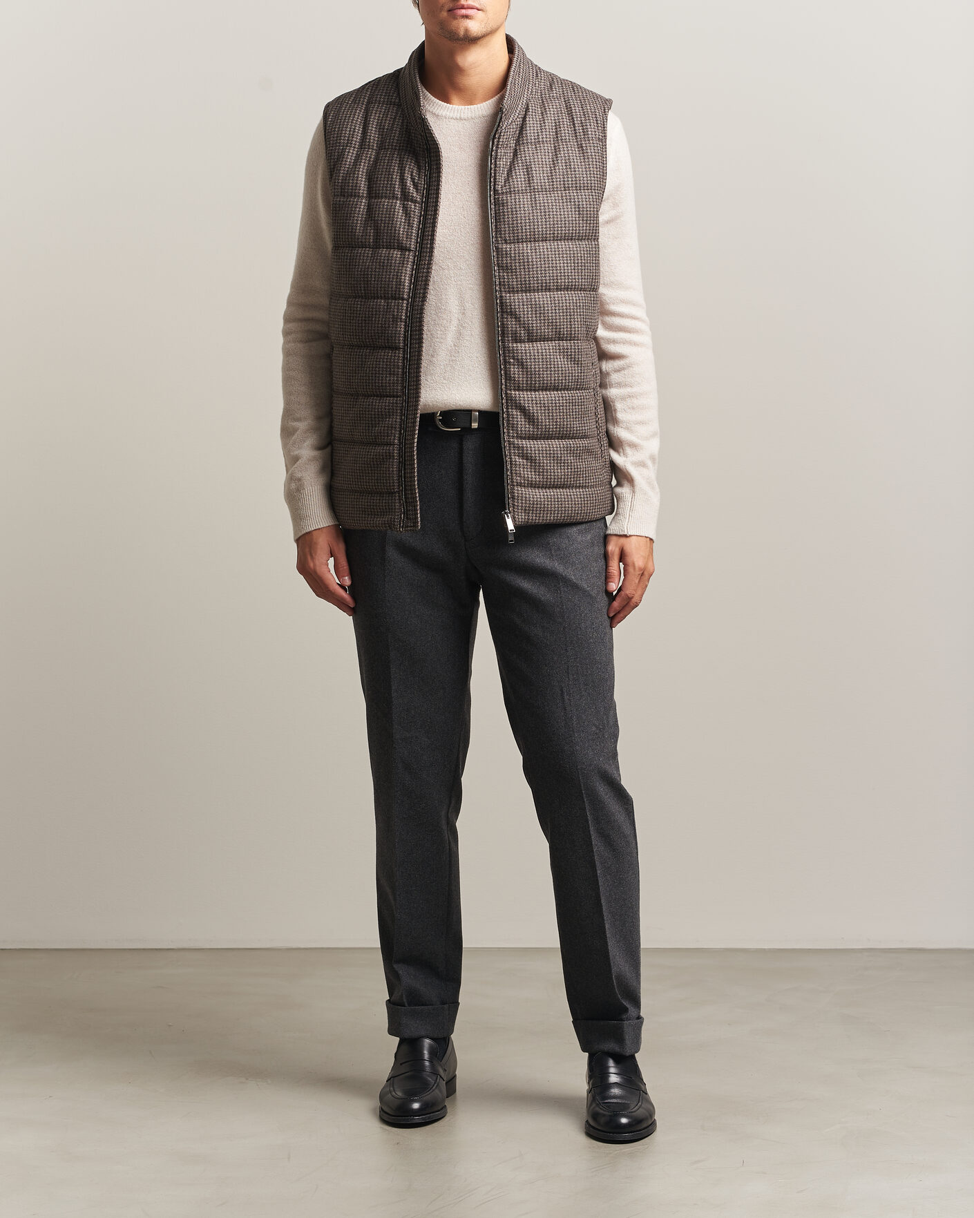 Mies | Ulkoliivit | Eton | Wool/Cashmere Padded Vest Brown
