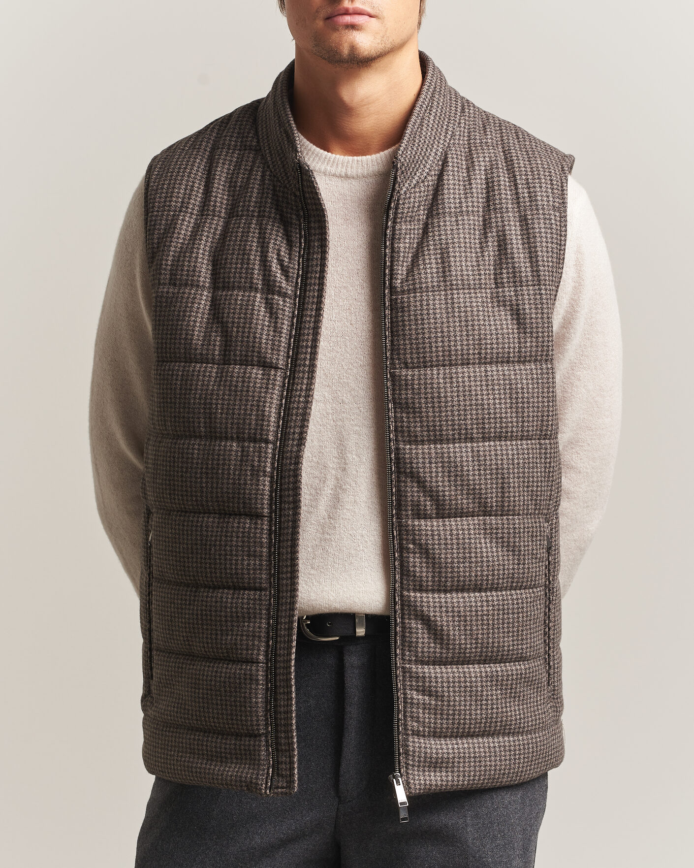 Mies | Ulkoliivit | Eton | Wool/Cashmere Padded Vest Brown
