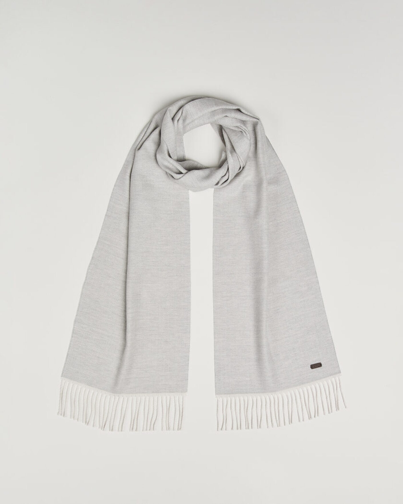 Mies | Kaulaliinat | Eton | Twill Merino Wool Scarf Light Grey