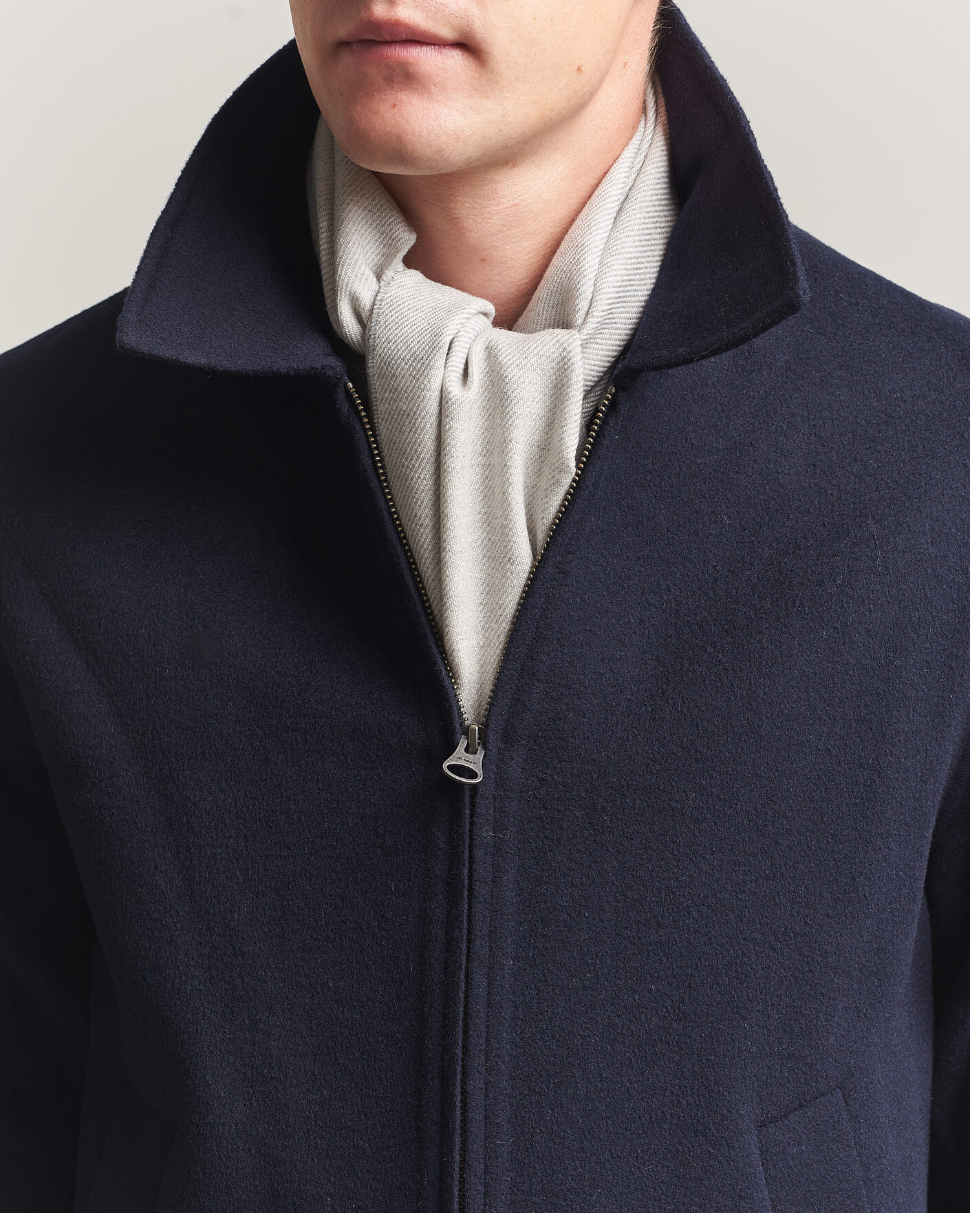 Mies | Kaulaliinat | Eton | Twill Merino Wool Scarf Light Grey