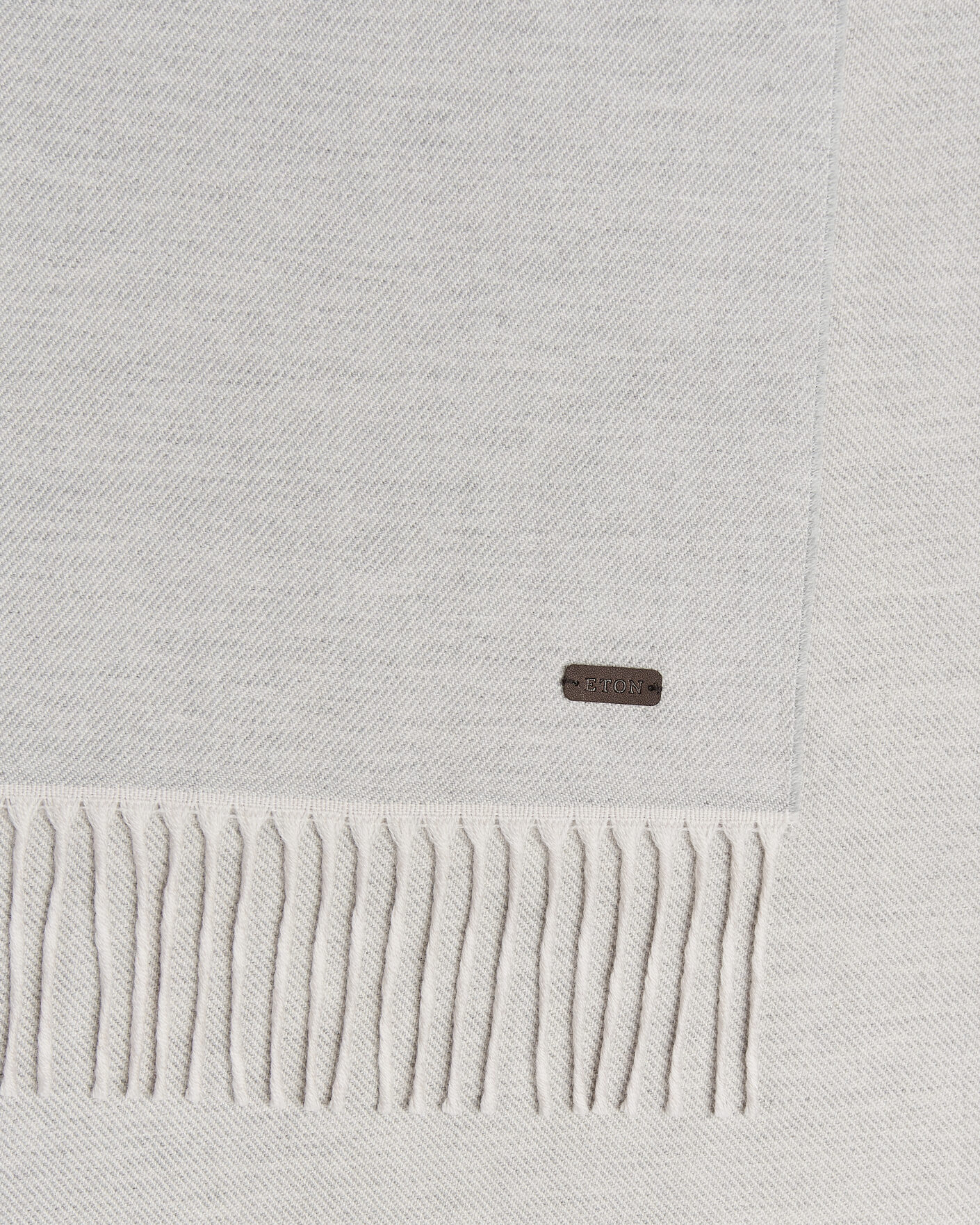 Mies | Kaulaliinat | Eton | Twill Merino Wool Scarf Light Grey