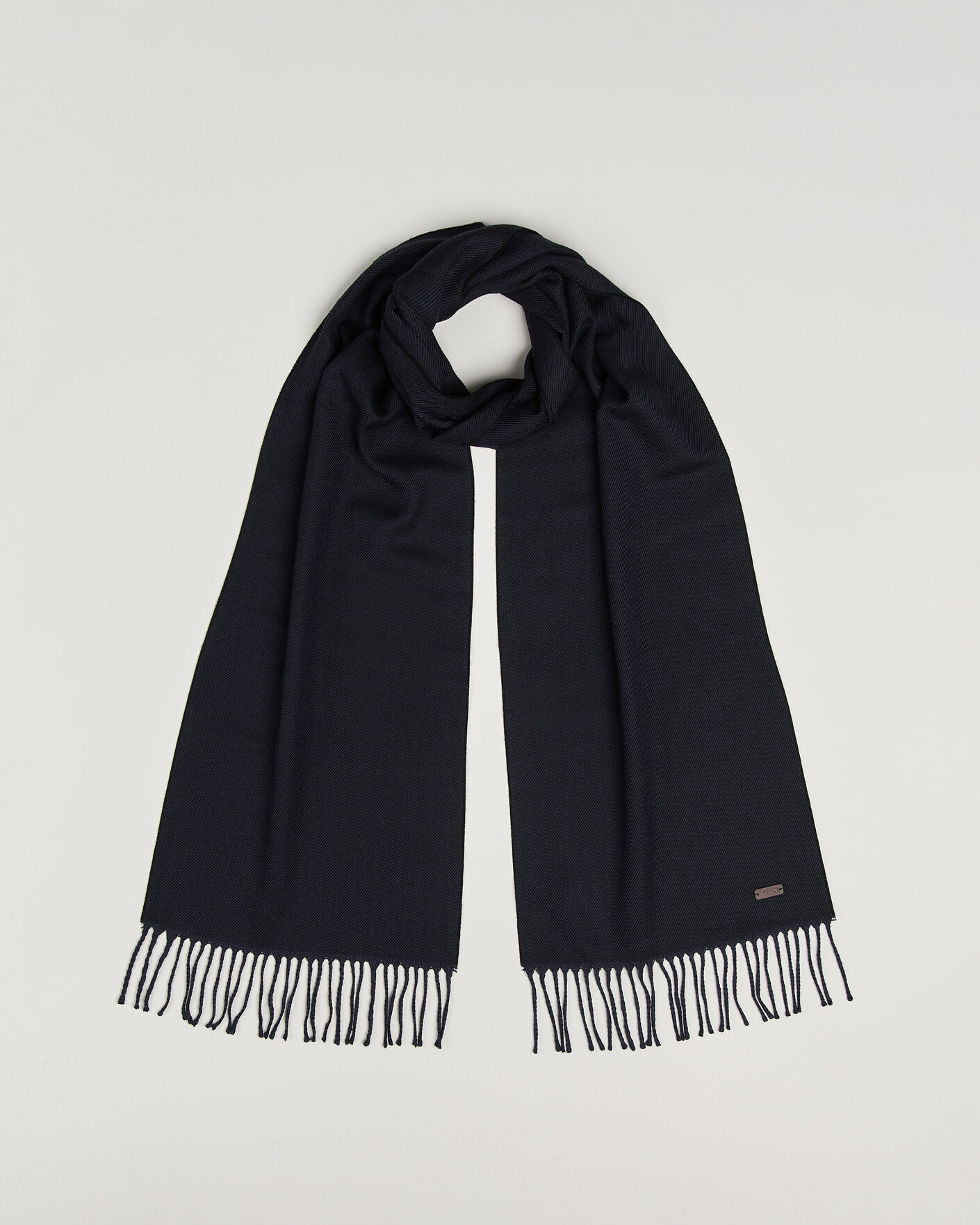 Mies | Kaulaliinat | Eton | Twill Merino Wool Scarf Navy Blue