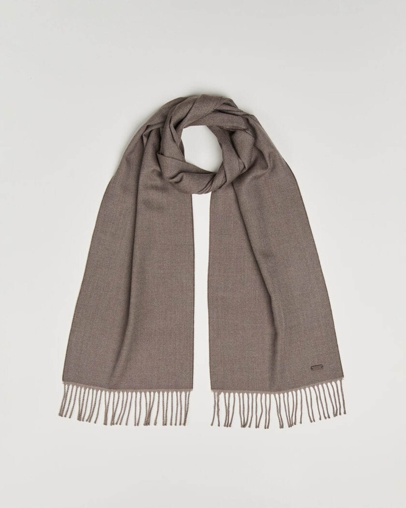 Mies | Kaulaliinat | Eton | Twill Merino Wool Scarf Brown