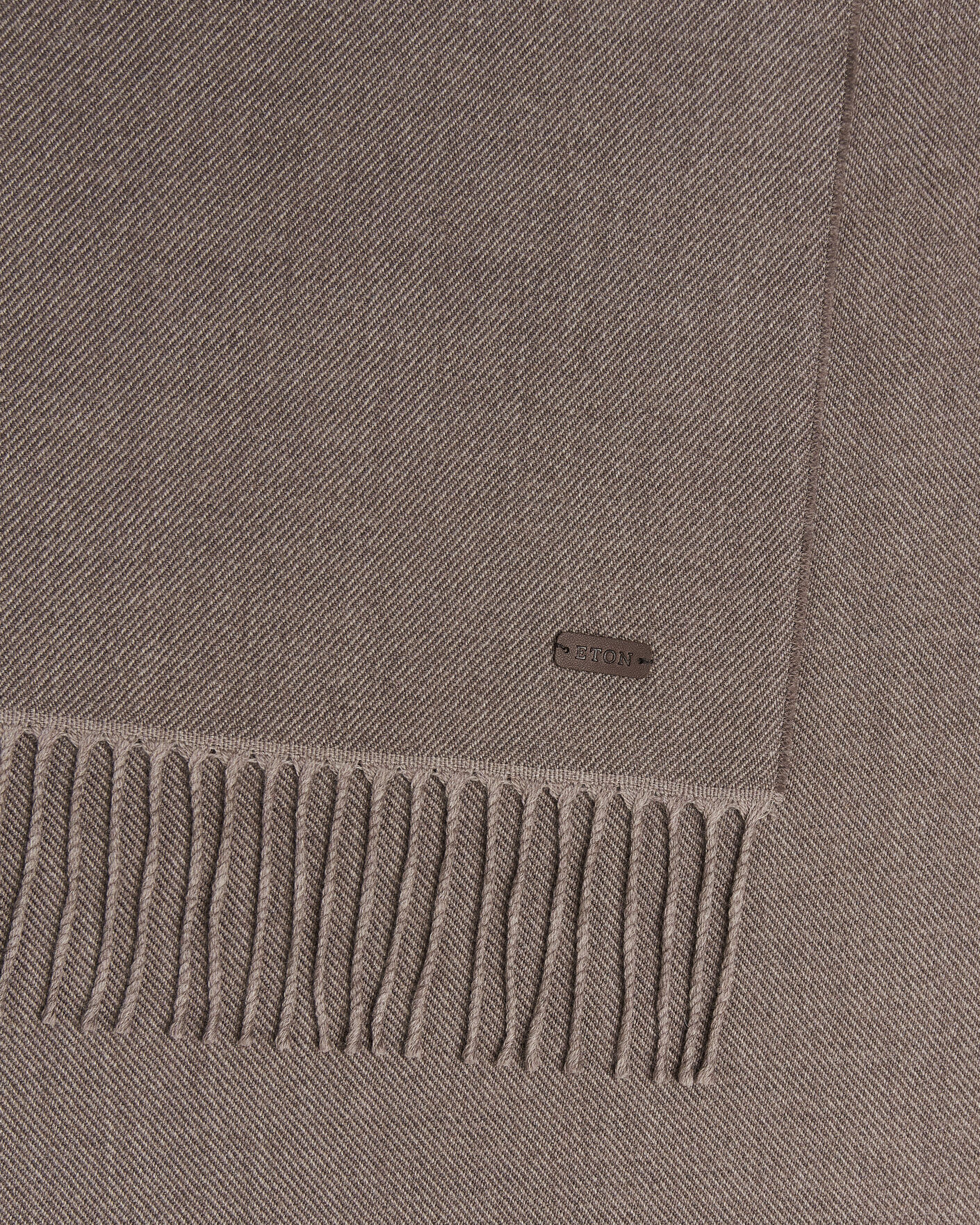 Mies | Kaulaliinat | Eton | Twill Merino Wool Scarf Brown