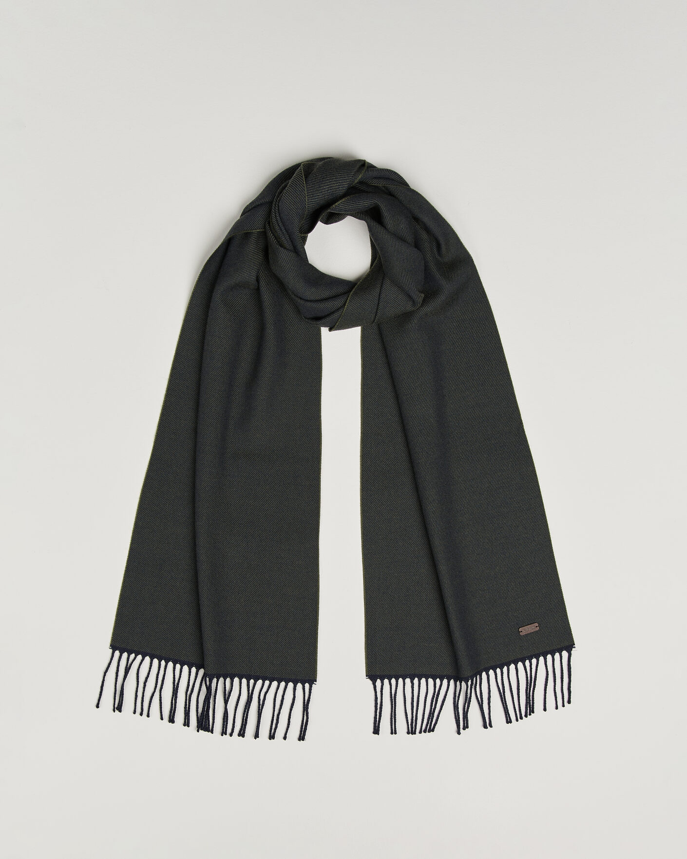 Mies | Kaulaliinat | Eton | Twill Merino Wool Scarf Dark Green