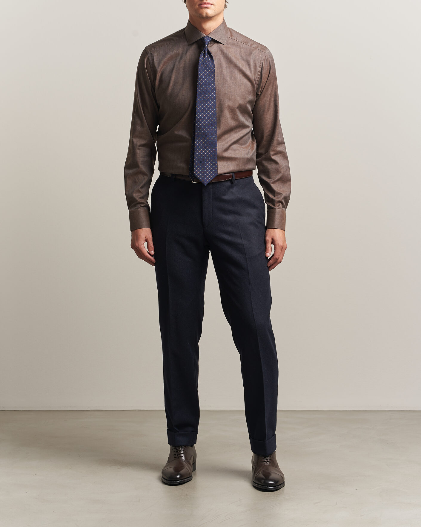 Mies | Kauluspaidat | Eton | Slim Fit Signature Flannel Shirt Brown