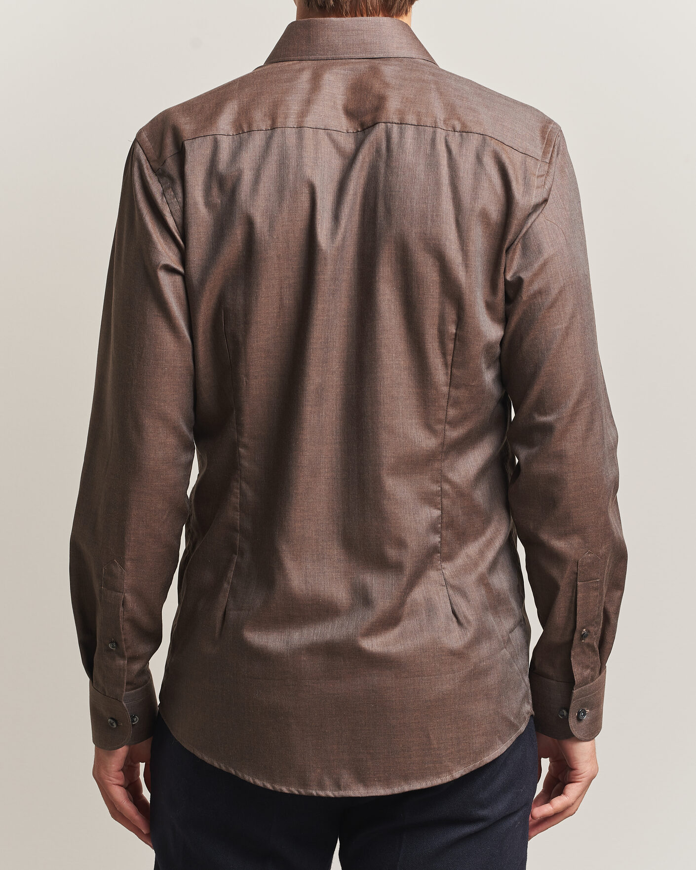 Mies | Kauluspaidat | Eton | Slim Fit Signature Flannel Shirt Brown