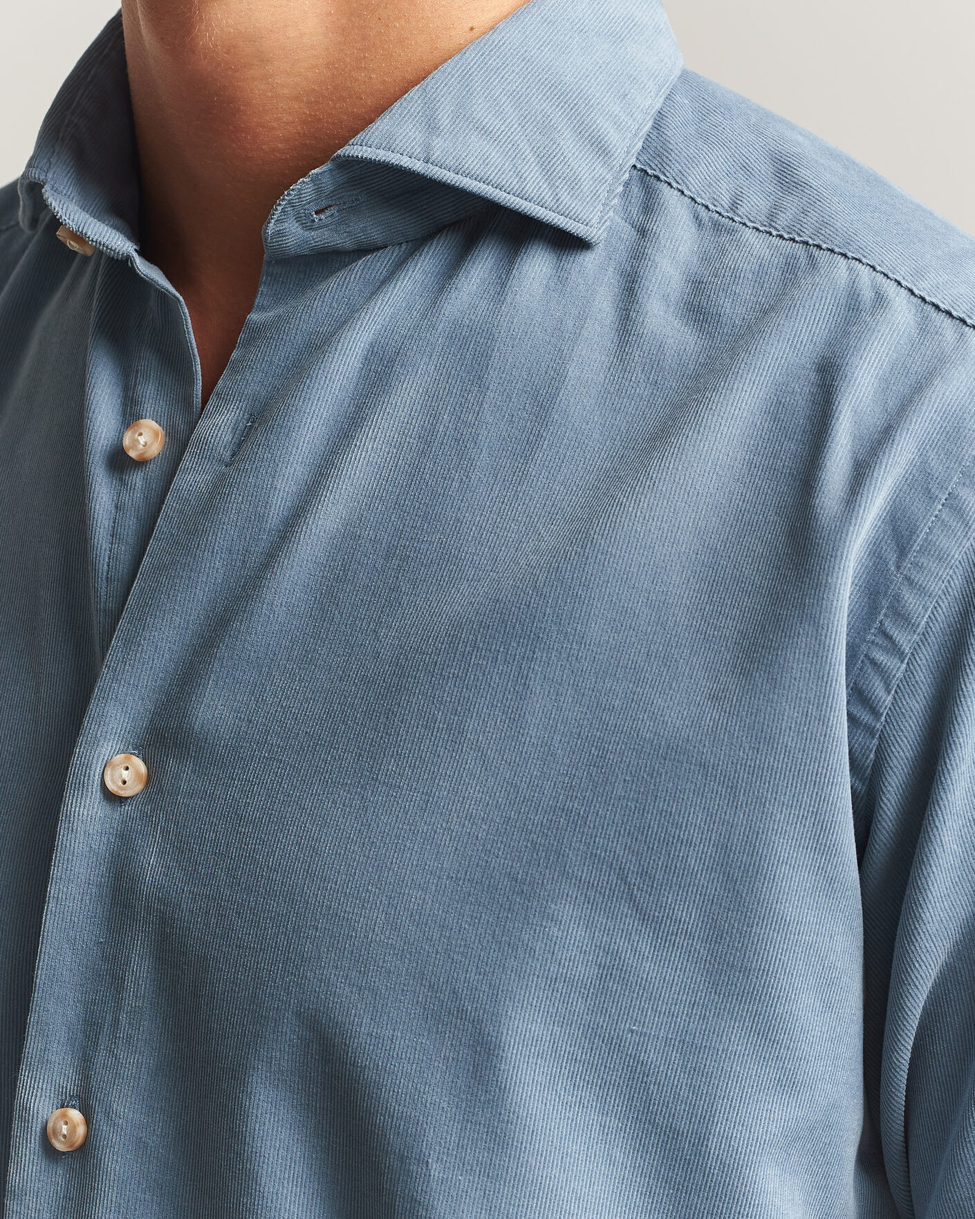 Mies | Kauluspaidat | Eton | Casual Fit Corduroy Shirt Blue