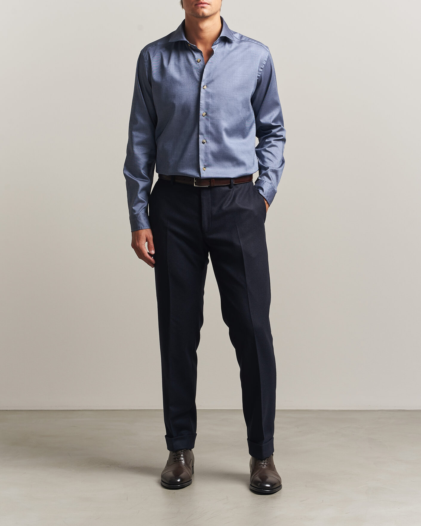 Mies | Kauluspaidat | Eton | Signature Oxford Shirt Blue