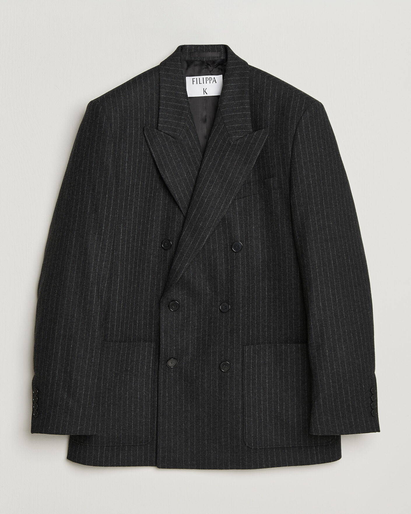Mies | Pikkutakit | Filippa K | Michael Wool Flannel Pinstriped Blazer Anthracite