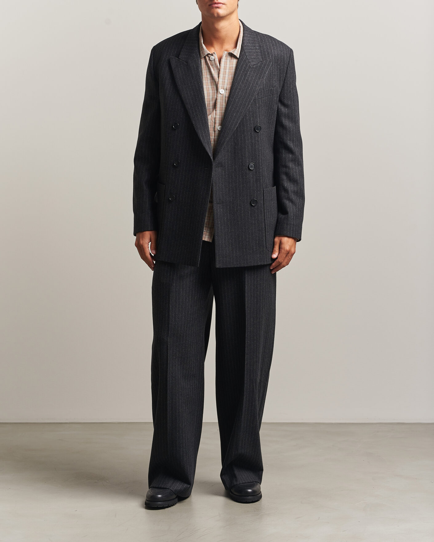 Mies | Pikkutakit | Filippa K | Michael Wool Flannel Pinstriped Blazer Anthracite