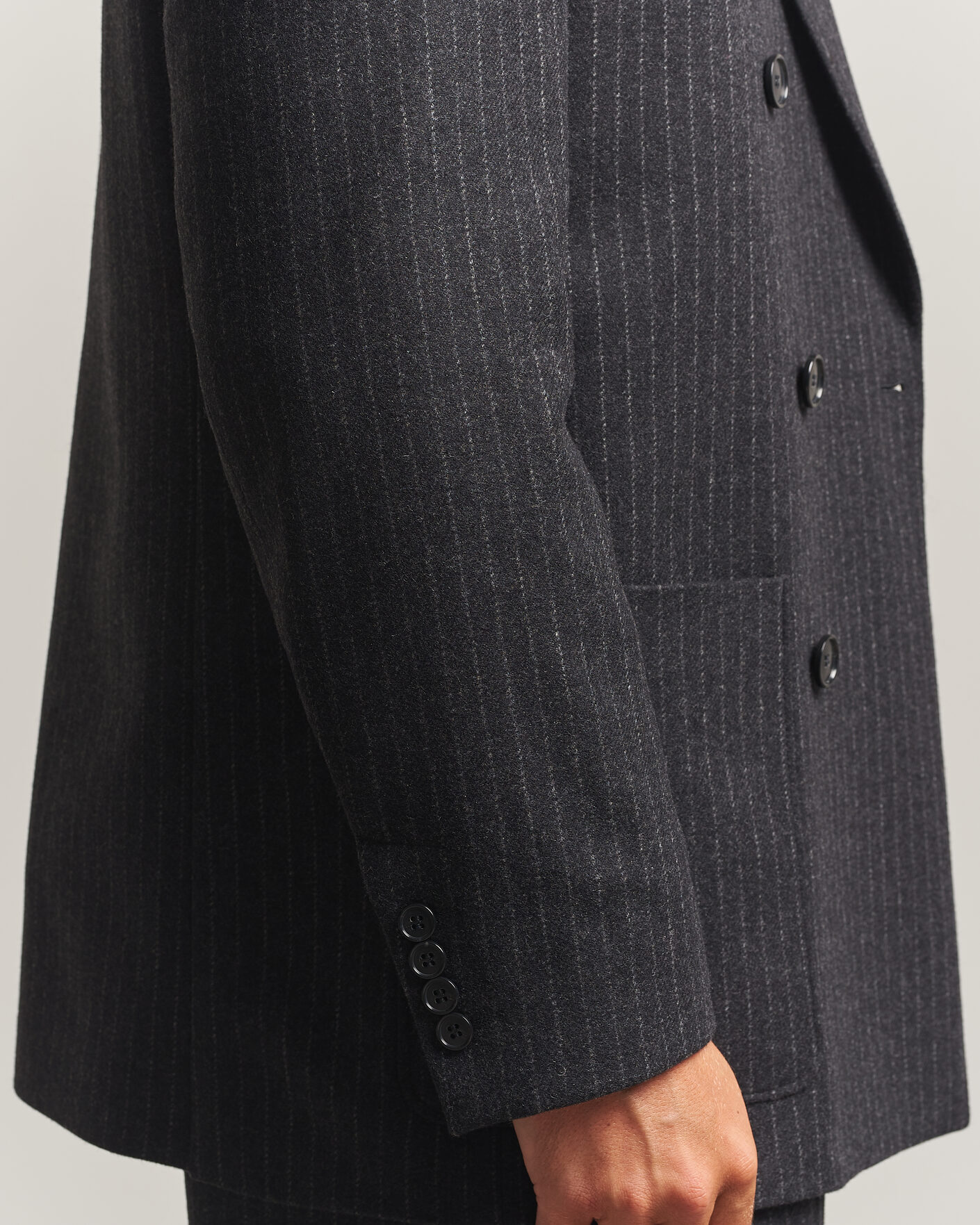 Mies | Pikkutakit | Filippa K | Michael Wool Flannel Pinstriped Blazer Anthracite