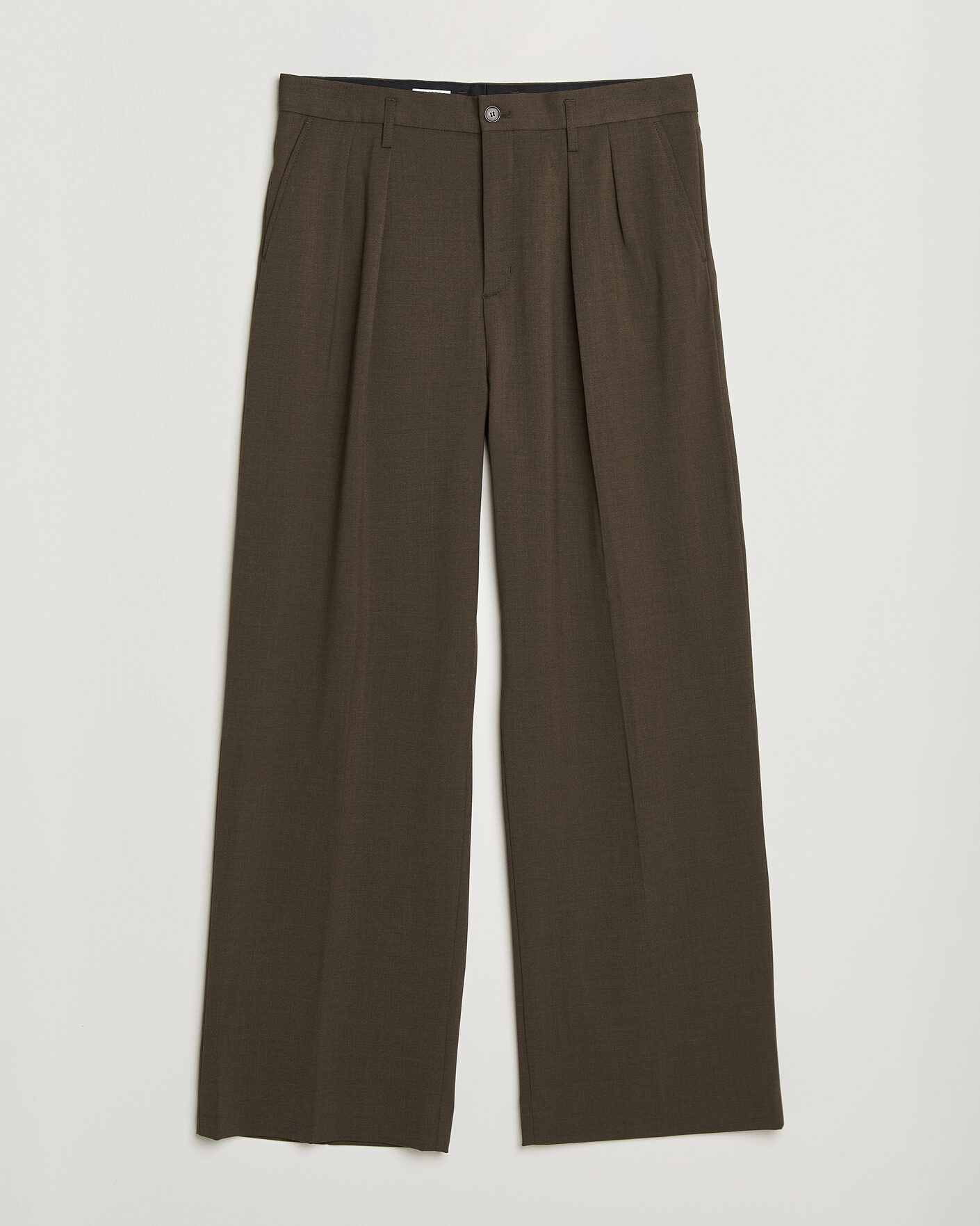 Mies | Housut | Filippa K | Milo Wide Wool Trousers Walnut Brown