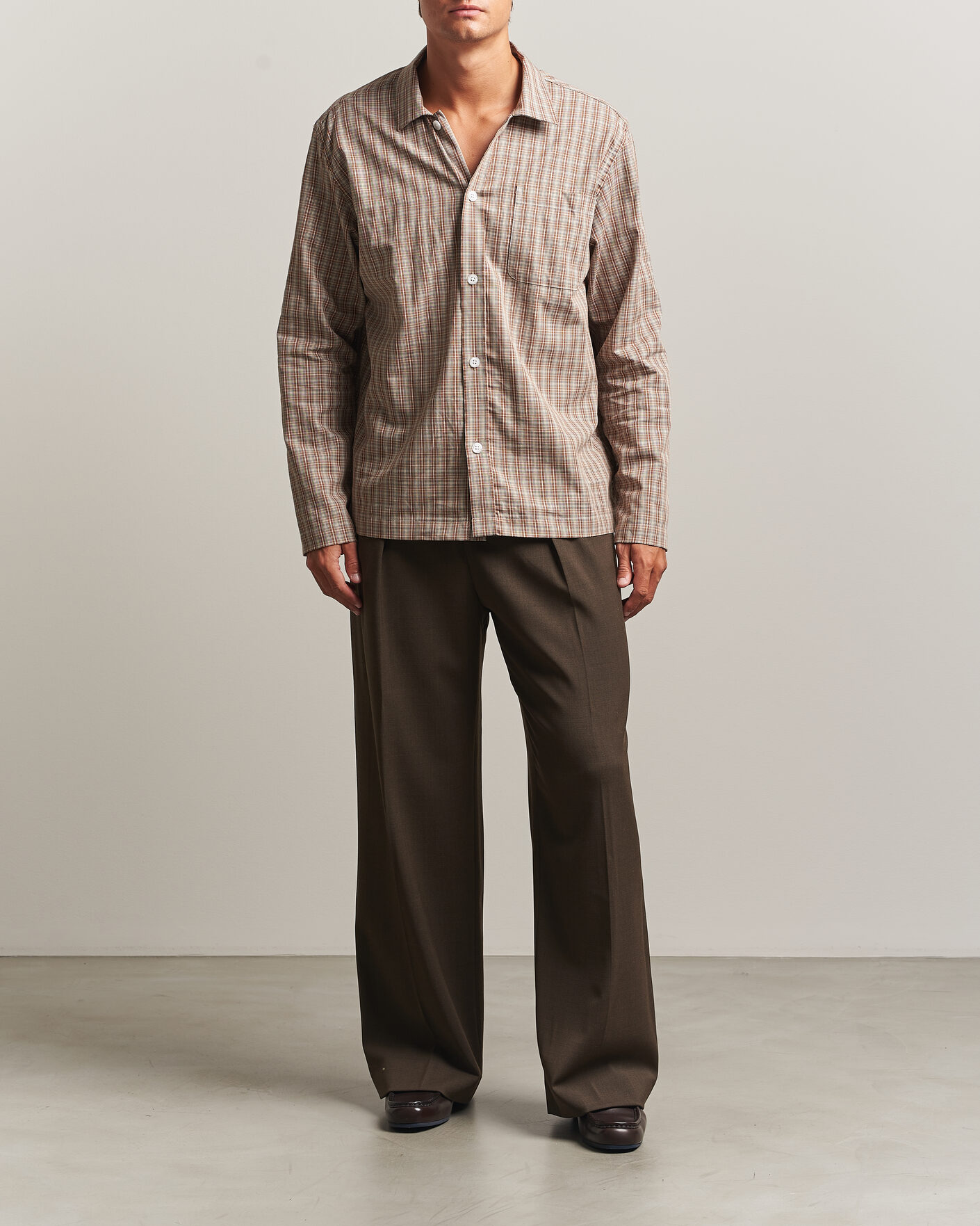 Mies | Housut | Filippa K | Milo Wide Wool Trousers Walnut Brown