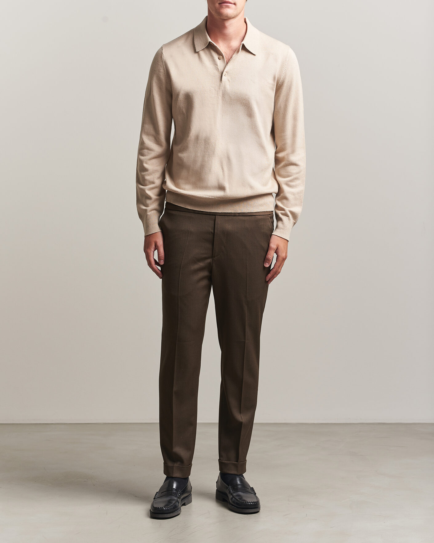 Mies | Housut | Filippa K | Terry Wool Trousers Walnut Brown
