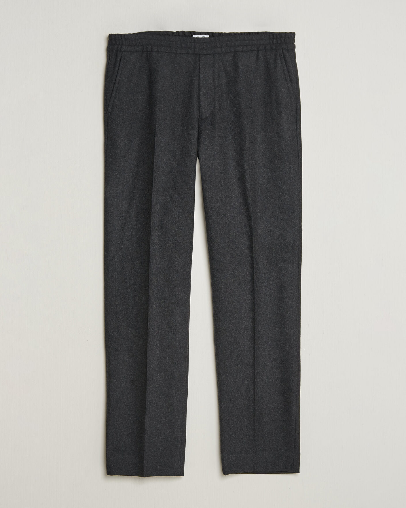 Mies | Housut | Filippa K | Theo Relaxed Flannel Trousers Anthracite Melange