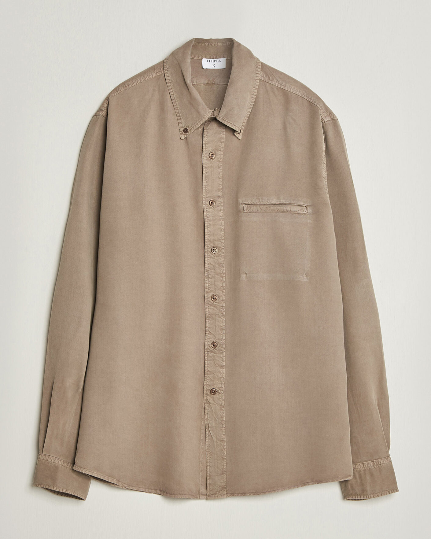 Mies | Kauluspaidat | Filippa K | Zack Lyocell Shirt Stone Taupe