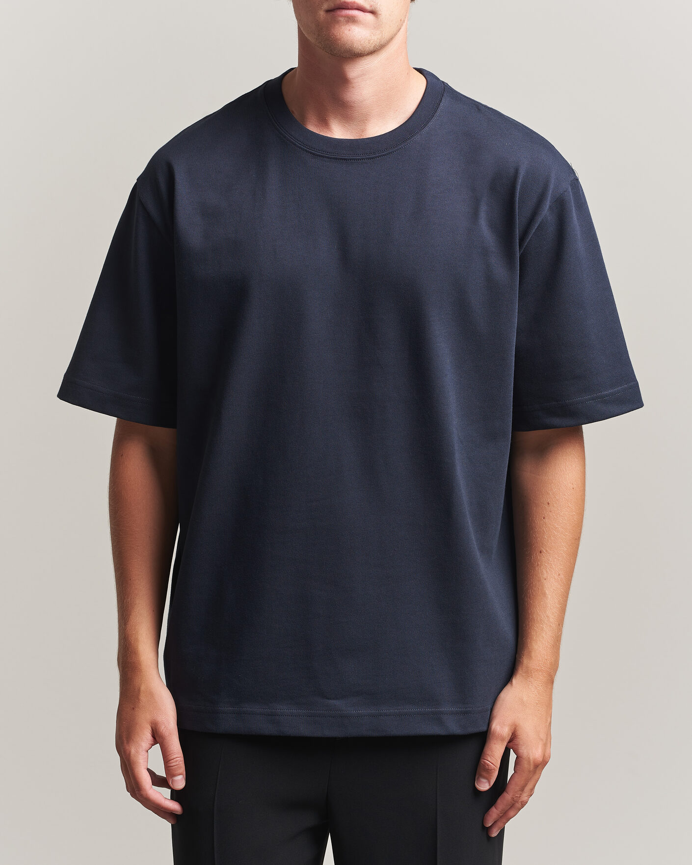 Mies | T-paidat | Filippa K | Heavy Cotton Crew Neck T-Shirt Night Blue