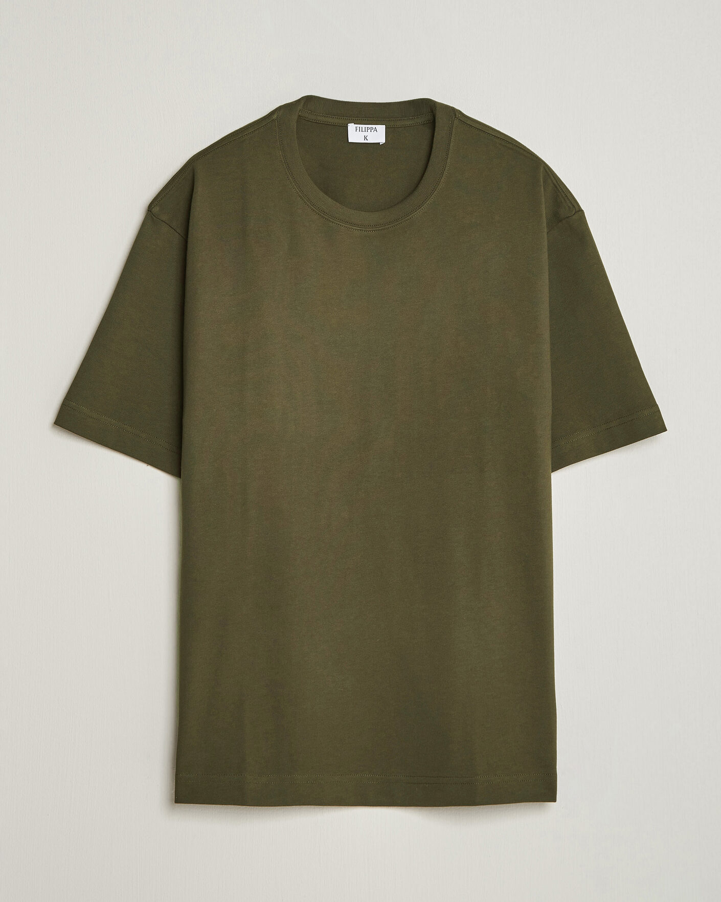 Mies | T-paidat | Filippa K | Heavy Cotton Crew Neck T-Shirt Dark Moss Green