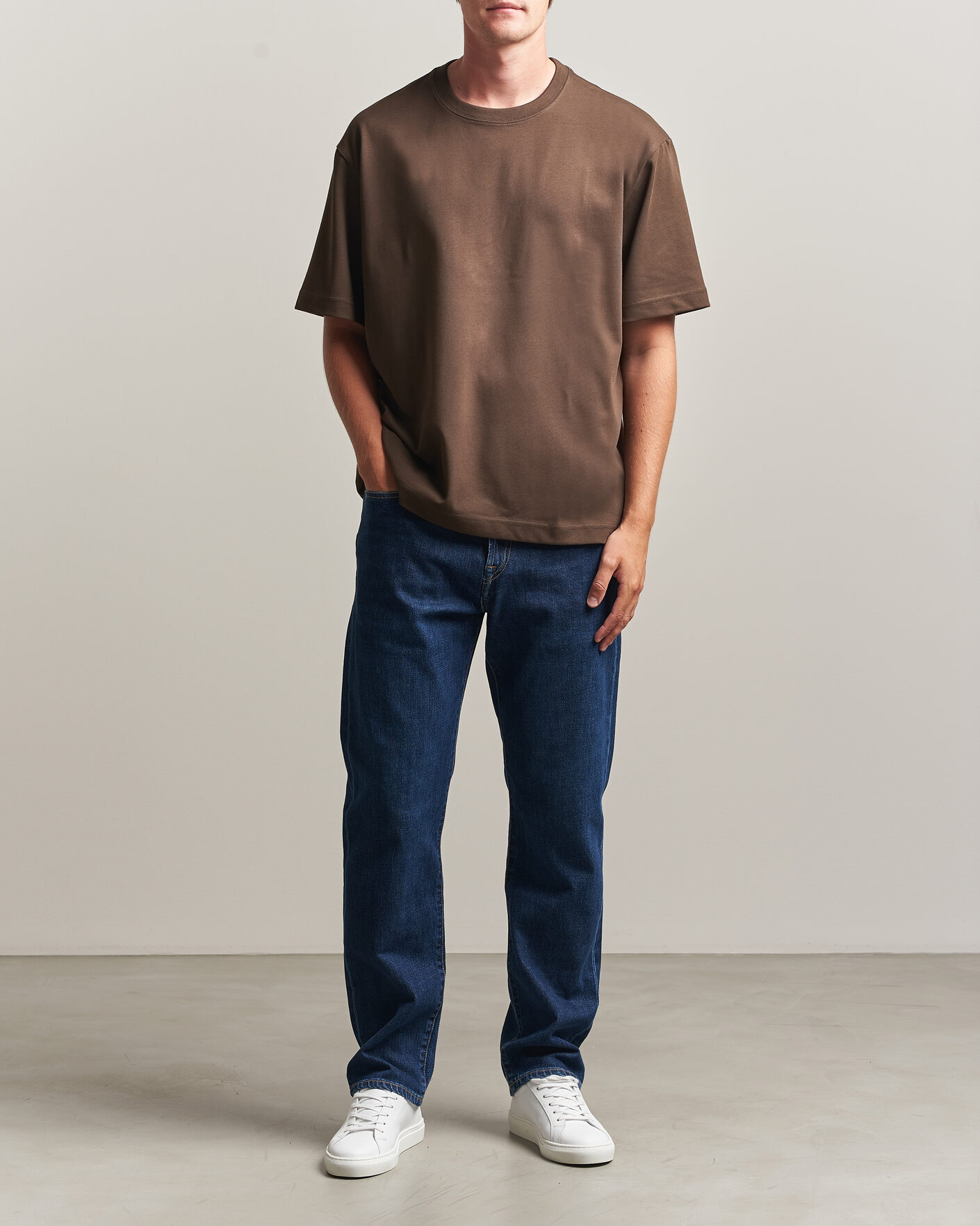 Mies | T-paidat | Filippa K | Heavy Cotton Crew Neck T-Shirt Golden Brown