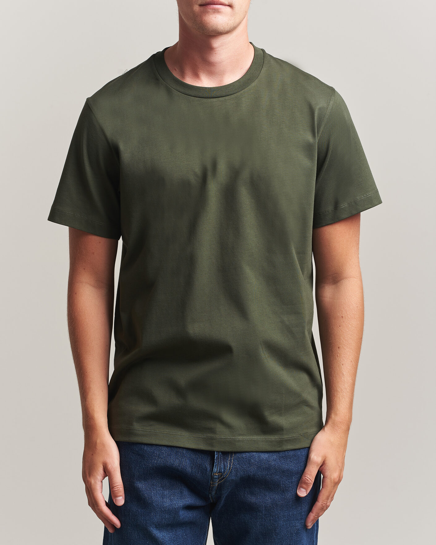 Mies | T-paidat | Filippa K | Filip Crew Neck T-Shirt Night Green
