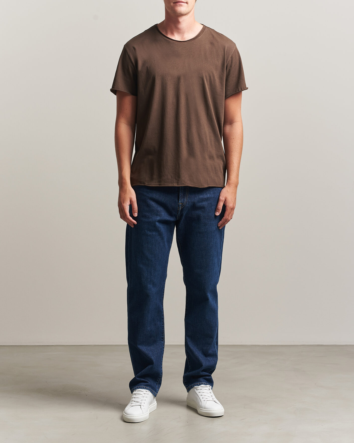 Mies | T-paidat | Filippa K | Roll Neck Crew Neck T-Shirt Golden Brown