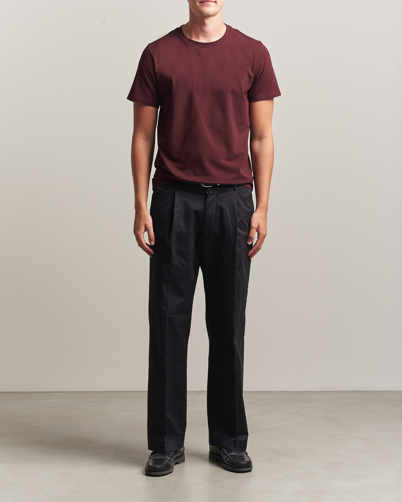 Mies | T-paidat | Filippa K | Soft Lycra T-Shirt Dark Burgundy