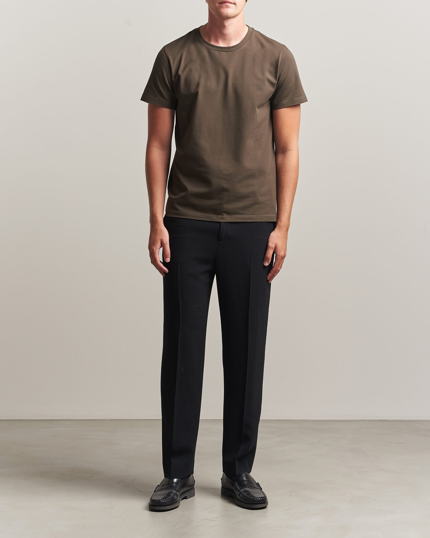 Mies | T-paidat | Filippa K | Soft Lycra T-Shirt Ebony Brown