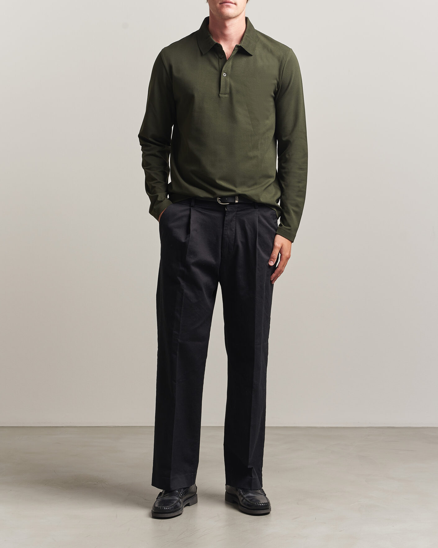 Mies | Pikeet | Filippa K | Luke Lycra Polo Shirt Night Green