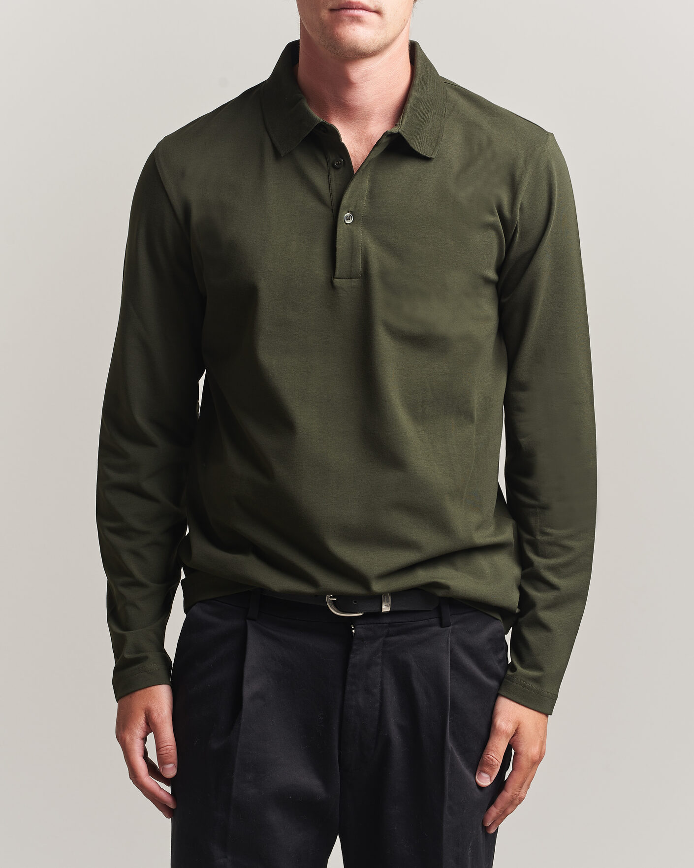 Mies | Pikeet | Filippa K | Luke Lycra Polo Shirt Night Green
