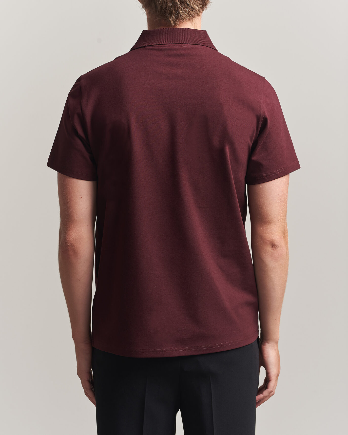 Mies | Pikeet | Filippa K | Soft Lycra Polo T-Shirt Dark Burgundy