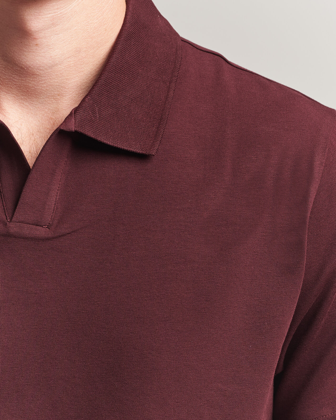 Mies | Pikeet | Filippa K | Soft Lycra Polo T-Shirt Dark Burgundy