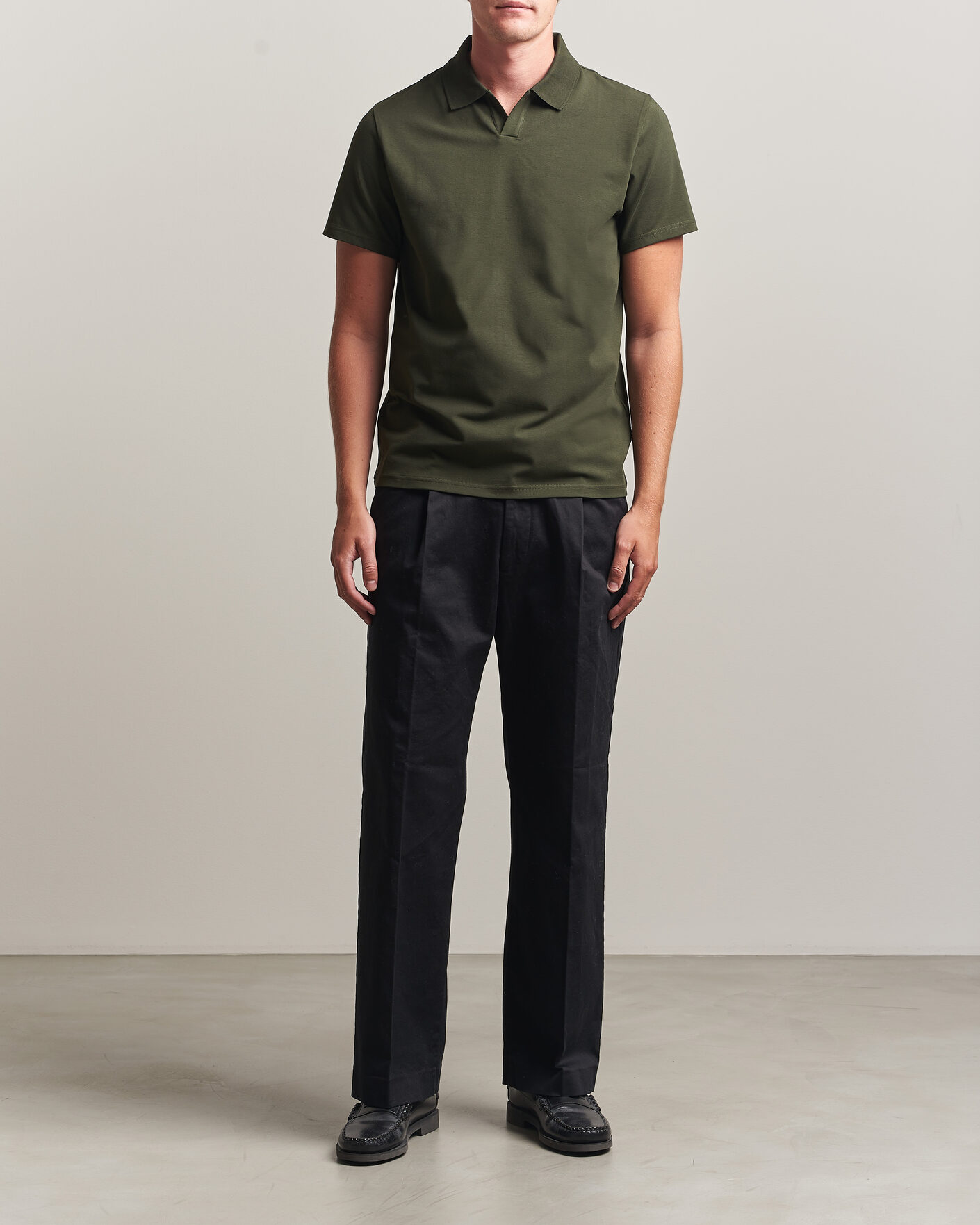 Mies | Pikeet | Filippa K | Soft Lycra Polo T-Shirt Night Green