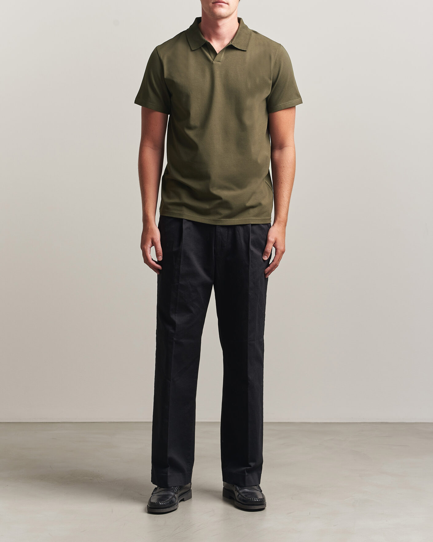 Mies | Pikeet | Filippa K | Soft Lycra Polo T-Shirt Ebony Brown