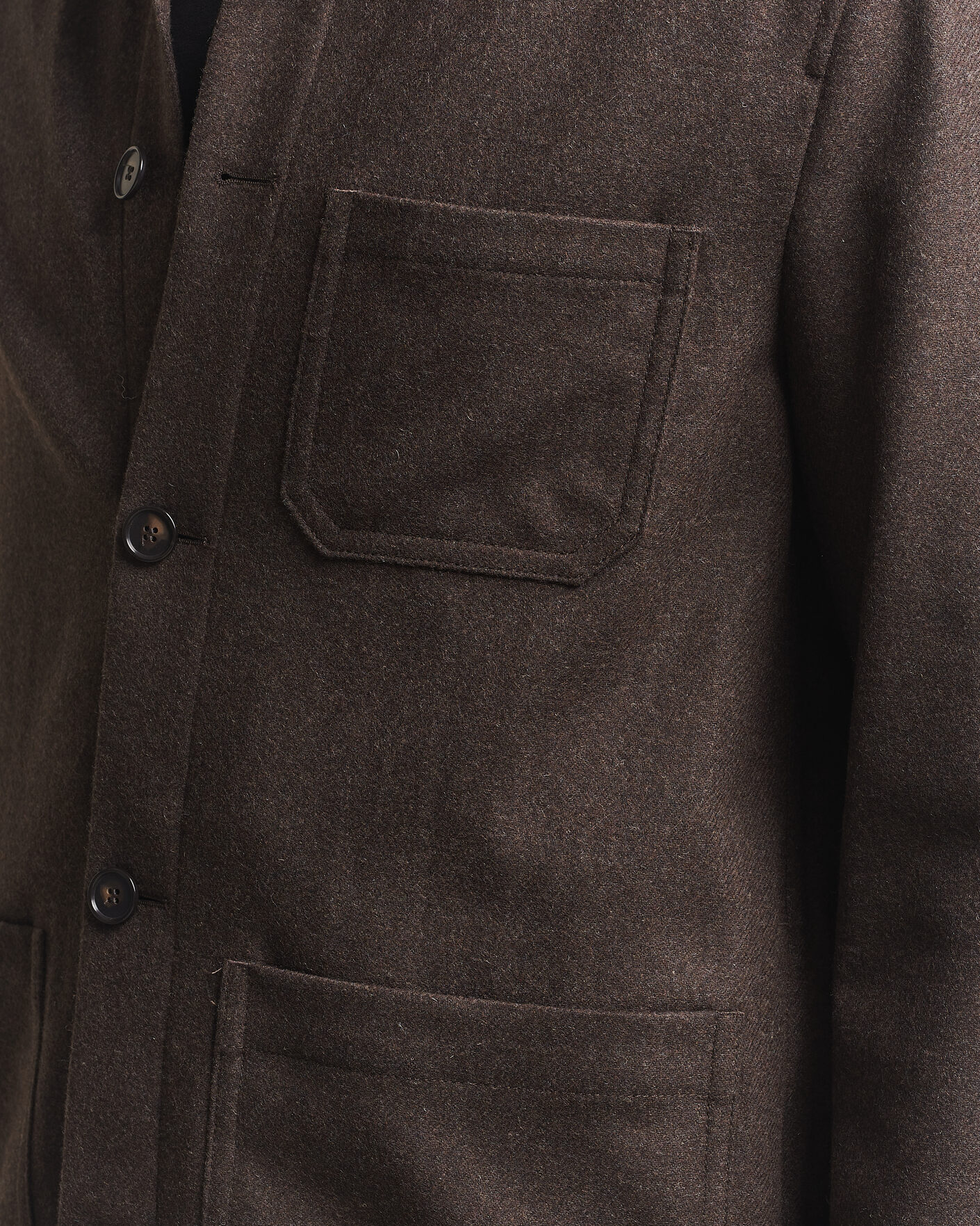 Mies | Kauluspaidat | Filippa K | Taylor Flannel Overshirt Walnut Brown