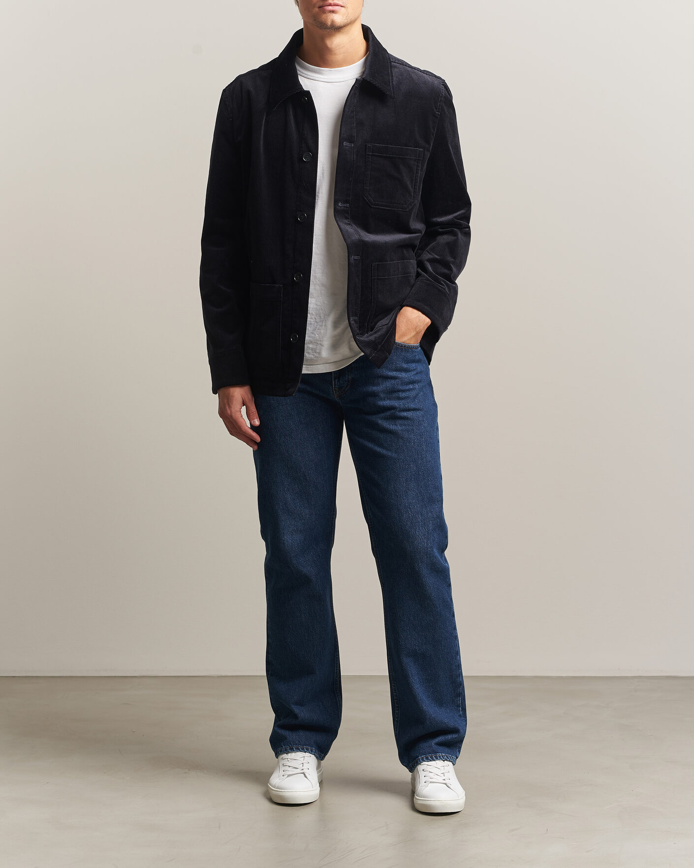 Mies | Kauluspaidat | Filippa K | Taylor Corduroy Overshirt Navy