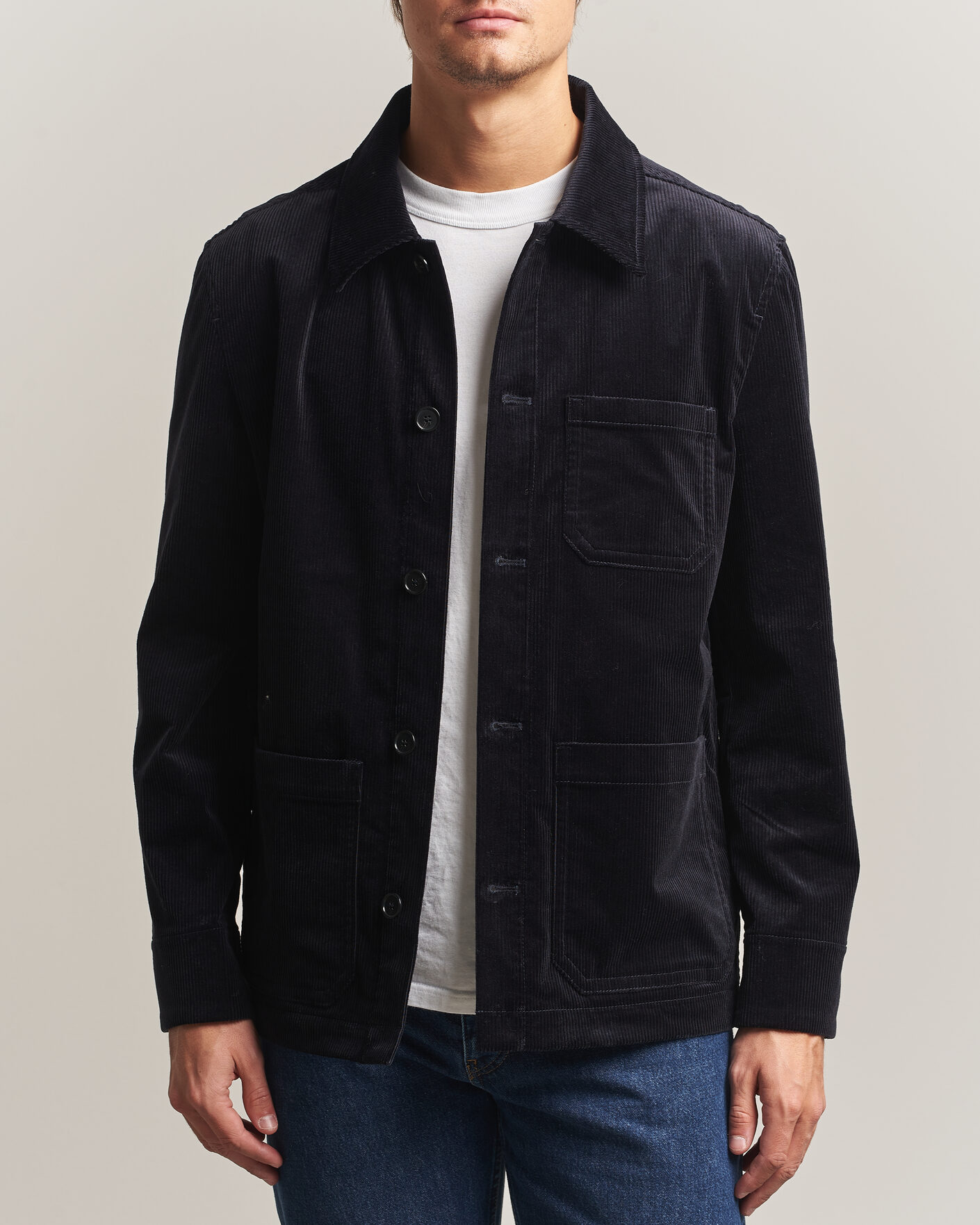Mies | Kauluspaidat | Filippa K | Taylor Corduroy Overshirt Navy